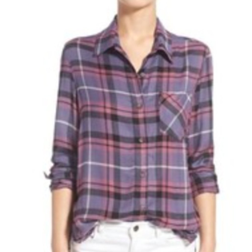 RVCA Purple Plaid Shirt